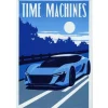 Blue Car Time Machines - metalen bord