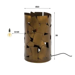 Bodo 1-lichts Tafellamp cylinder / Brons antiek