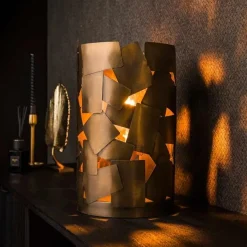 Bodo 1-lichts Tafellamp cylinder / Brons antiek