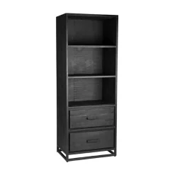 Boekenkast Chili Zwart Mangohout 70cm