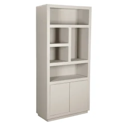 Boekenkast Dortmund mangohout zand 5 vakken 90cm