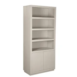 Boekenkast Dortmund mangohout zand 4 vakken 90cm