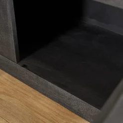 Boekenkast Dortmund mangohout zwart 4 vakken 90cm