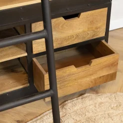 Boekenkast Industrieel mangohout Ladder Big zwart