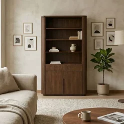 Boekenkast open Yama walnoot | 120cm