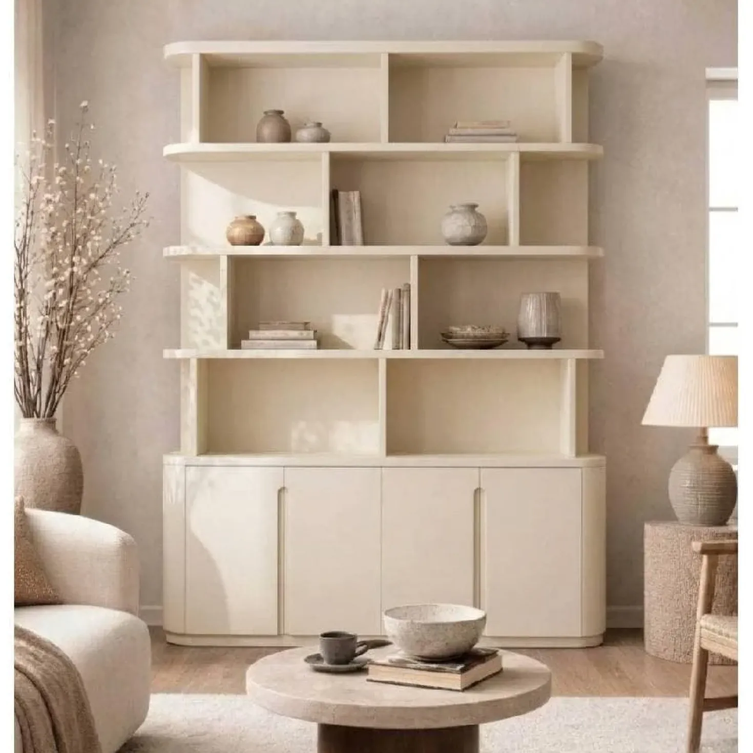 Boekenkast Yama zand | 165cm