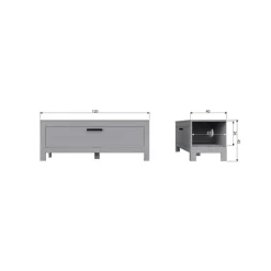 Bonk Tv meubel grenen grijs 120cm