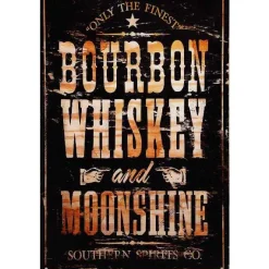 Bourbon Whiskey and Moonshine - metalen bord