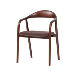 Bran Eetkamerstoel Velvet Bruin Beukenhout
