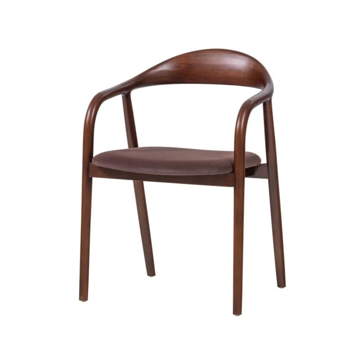 Bran Eetkamerstoel Velvet Bruin Beukenhout