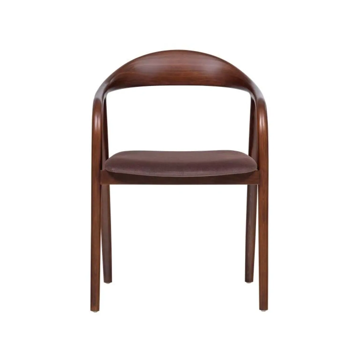 Bran Eetkamerstoel Velvet Bruin Beukenhout
