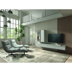 Bravien Zwevend Tv meubel laag 2 deurs Ivoor 120cm