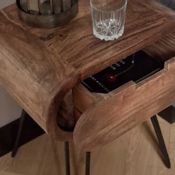 Bravi houten nachtkastje industrieel 50cm