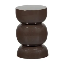 Breno Bijzettafel rond Metaal Donkerbruin 30cm