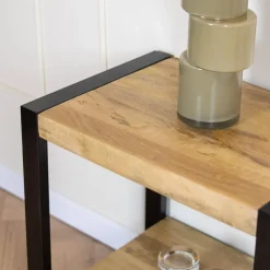 Britt bijzettafel industrieel mangohout met onderblad 60cm