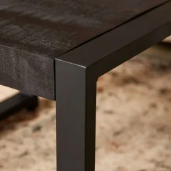 Britt bijzettafel industrieel mangohout 60cm zwart