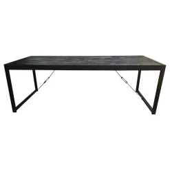 Britt eettafel industrieel mangohout zwart 140cm
