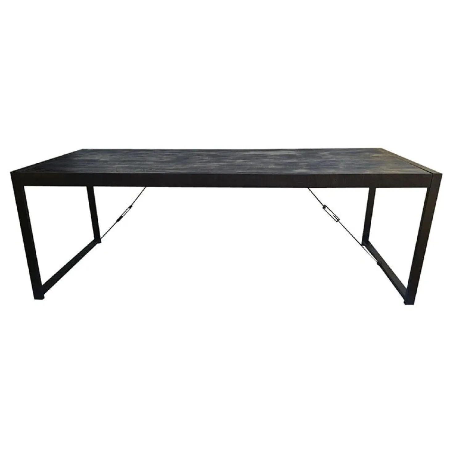 Britt eettafel industrieel mangohout zwart 140cm