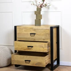 Britt Ladenkast 3 lades mangohout 80cm