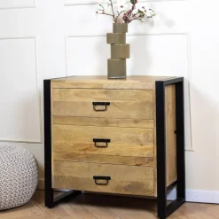 Britt Ladenkast 3 lades mangohout 80cm