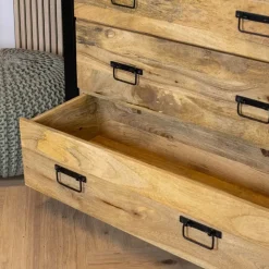 Britt 5 lades kast industrieel mangohout 100x40x115cm