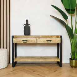 Britt sidetable industrieel mangohout 120cm