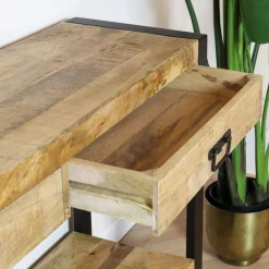 Britt sidetable industrieel mangohout 120cm