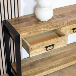 Britt sidetable industrieel mangohout 150cm