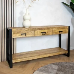 Britt sidetable industrieel mangohout 150cm