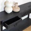Britt sidetable industrieel mangohout zwart 150cm