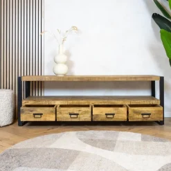 Britt tv meubel industrieel mangohout 180cm