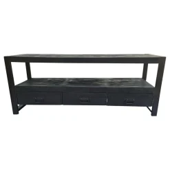 Britt tv meubel industrieel mangohout zwart 150cm