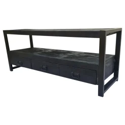 Britt tv meubel industrieel mangohout zwart 150cm