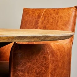 Brixon eettafel industrieel rond mangohout 120cm
