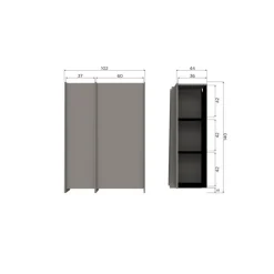 Brock Kledingkast 2-deurs Essen fineer Warmgrijs 102cm