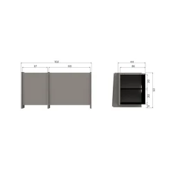 Brock Tv meubel Essen fineer Warmgrijs 102cm