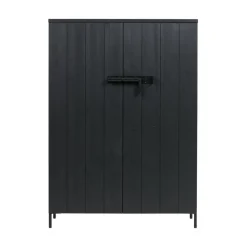 Bruut 2-deurs Wandkast grenen zwart 100cm