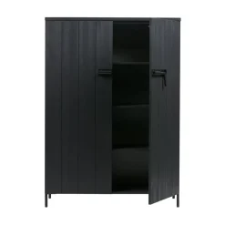 Bruut 2-deurs Wandkast grenen zwart 100cm