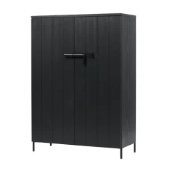 Bruut 2-deurs Wandkast grenen zwart 100cm