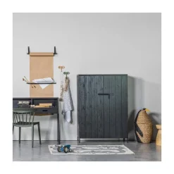 Bruut 2-deurs Wandkast grenen zwart 100cm