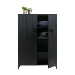 Bruut 2-deurs Wandkast grenen zwart 100cm
