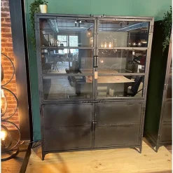 Buffetkast industrieel Trevor zwart 140cm