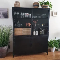 Buffetkast industrieel Trevor zwart 140cm