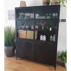 Buffetkast industrieel Trevor zwart 140cm