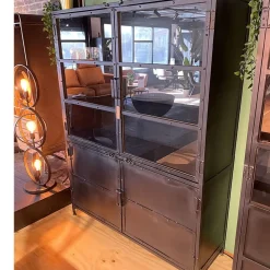 Buffetkast industrieel Trevor zwart 140cm