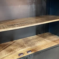 Buffetkast industrieel Trevor zwart/ houten planken 140cm