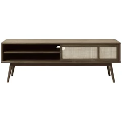 Burcei TV meubel donkerbruin eikenhoutfineer 150cm