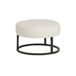 Cabeza Poef rond stof Gebroken wit 50cm
