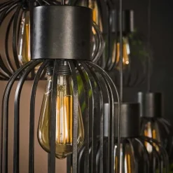 Cage 6-lichts Hanglamp Charcoal zwart