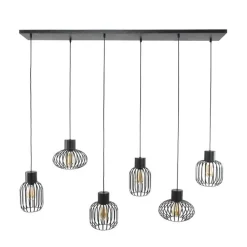 Cage 6-lichts Hanglamp Charcoal zwart